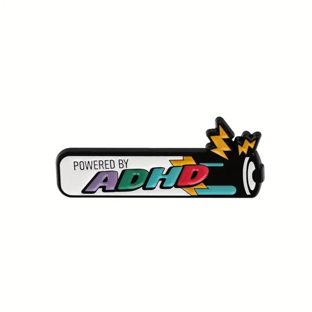 Small Powered by ADHD Enamel Pin - NEW